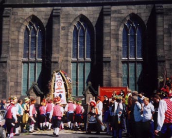 The rushcart at Saddleworth Church.